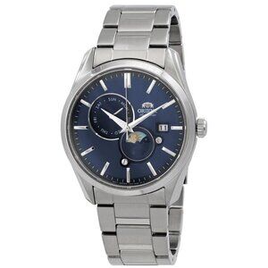 NWT Authentic Orient Sun and Moon Blue Dial Men's Watch
